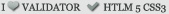I love validator, CSS Valide !