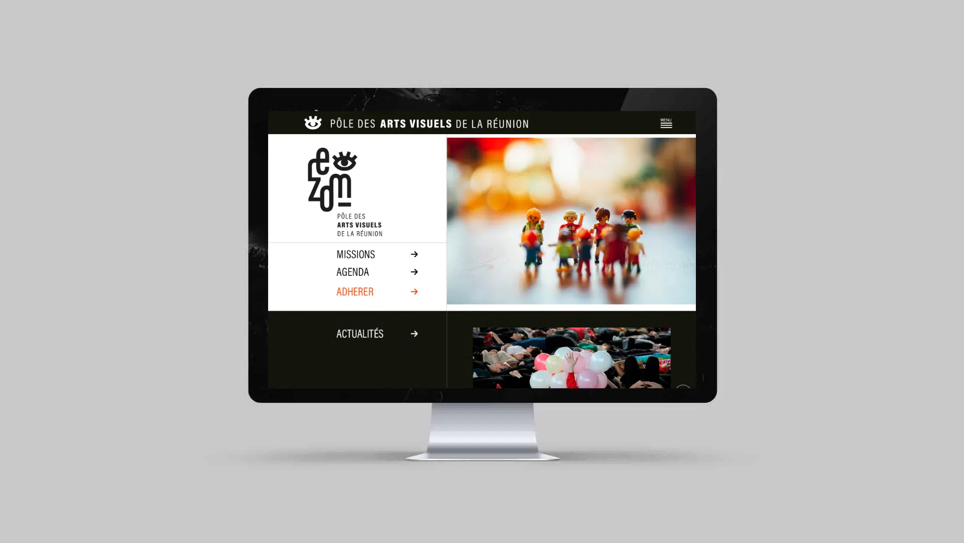 Site internet Rezom, pôle des arts visuels de La Réunion — studio Blue Room