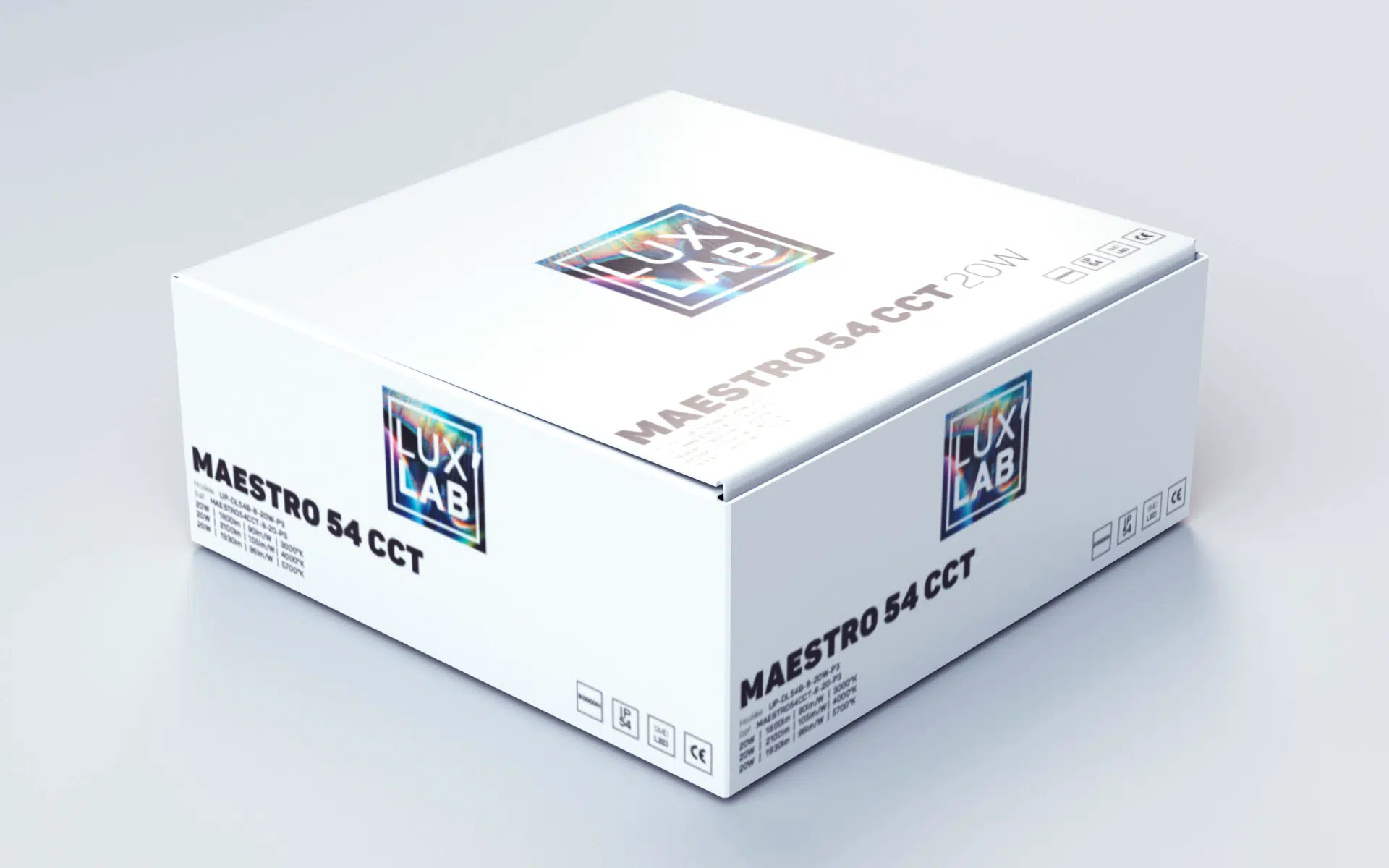 Packaging Lux’lab, boîte Maestro 54 CCT